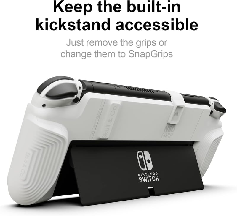 Skull & Co. NeoGrip Nintendo Switch OLED és Standard Védőtok Cserélhető Fogantyúkkal - NeoGrip Only, NeoGrip Only-OLED White