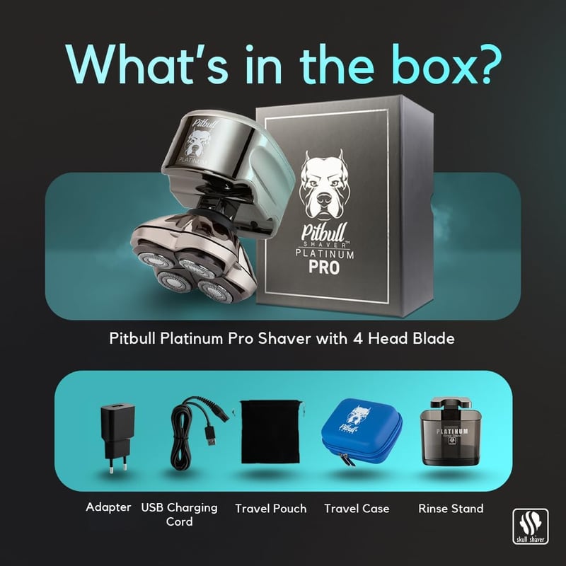 Skull Shaver Pitbull Platinum Pro elektromos borotva férfiaknak vízálló