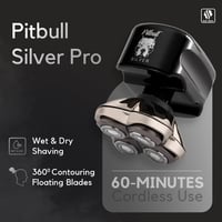Skull Shaver Pitbull Silver PRO Elektromos Fej- és Arcborotva Férfiaknak - Prémium Körkéses Borotválkozás Ajándékba 2