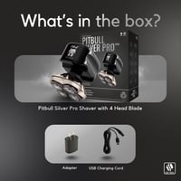 Skull Shaver Pitbull Silver PRO SX5 Fej és Arc Borotva - Vízálló, Vezeték Nélküli, 70 Perces Üzemidő, Ergonomikus Kialakítás, Tökéletes Aján 3