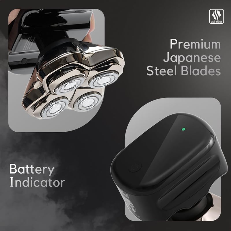 Skull Shaver Pitbull Silver PRO Elektromos Fej- és Arcborotva Férfiaknak - Prémium Körkéses Borotválkozás Ajándékba