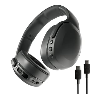 Skullcandy Crusher Evo bežične Bluetooth slušalice s USB-C kabelom za punjenje, multisenzorski bas, preko uha (Over-Ear), 40 sati trajanja baterije - crne
