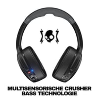 Bezdrôtové Bluetooth slúchadlá Skullcandy Crusher Evo s nabíjacím káblom USB-C, multisenzorické basy, cez uši (Over-Ear), 40-hodinová výdrž batérie – čierne 2