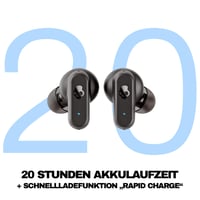 Bezdrôtové slúchadlá Skullcandy Dime 3, Bluetooth, dizajn s potlačením hluku, 20-hodinová výdrž batérie, integrovaný krúžok na kľúče - čierne 2