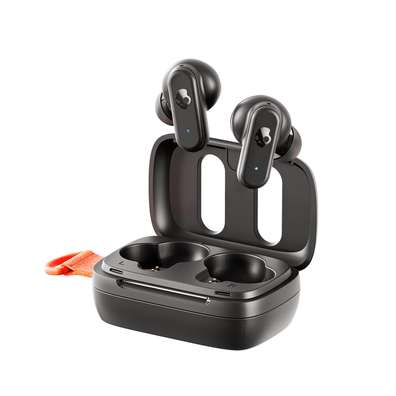 Bezdrôtové slúchadlá Skullcandy Dime 3, Bluetooth, dizajn s potlačením hluku, 20-hodinová výdrž batérie, integrovaný krúžok na kľúče - čierne