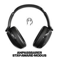 Bezdrôtové slúchadlá Skullcandy Hesh 360 Bluetooth, 100-hodinová výdrž batérie, potlačenie hluku, skladacie, mikrofón, kompatibilné s iPhone a Android, True Black 3
