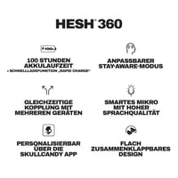 Bezdrôtové slúchadlá Skullcandy Hesh 360 Bluetooth, 100-hodinová výdrž batérie, potlačenie hluku, skladacie, mikrofón, kompatibilné s iPhone a Android, True Black 10