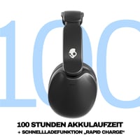 Bezdrôtové slúchadlá Skullcandy Hesh 360 Bluetooth, 100-hodinová výdrž batérie, potlačenie hluku, skladacie, mikrofón, kompatibilné s iPhone a Android, True Black 2