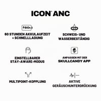 Bluetooth slúchadlá Skullcandy Icon ANC – Aktívne potlačenie hluku, bezdrôtové, 60-hodinová výdrž batérie, odolné voči potu, skladacie, mikrofón – farba Primer 9