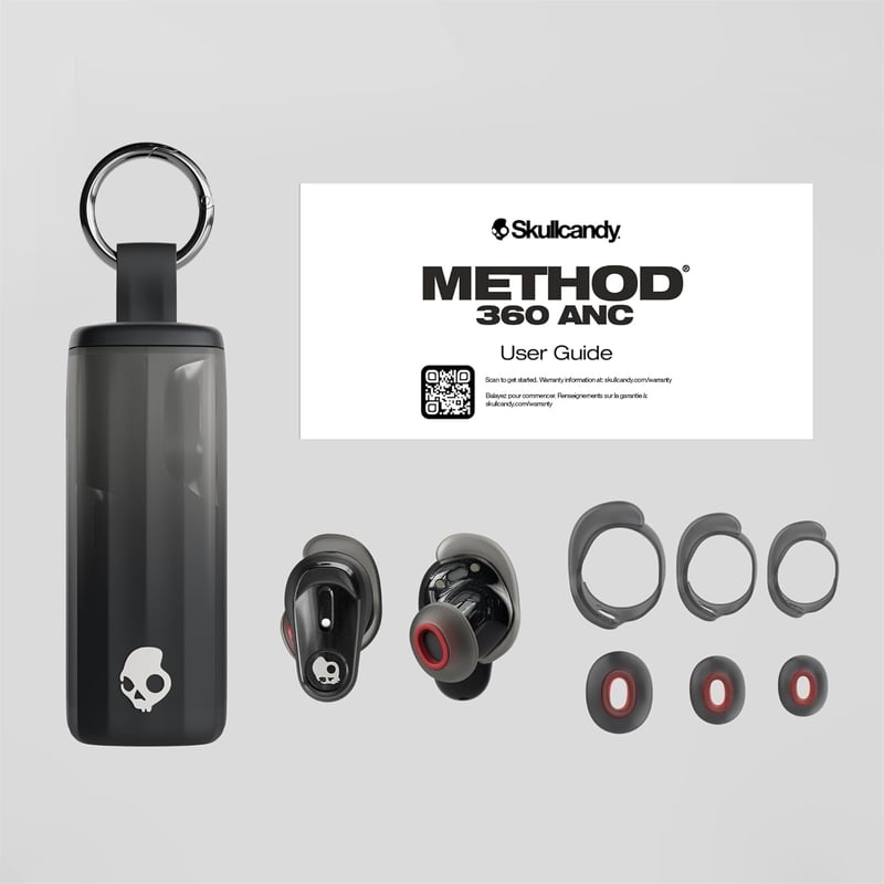 Skullcandy Method 360 ANC vezeték nélküli fülhallgató, aktív zajszűrés, 40 órás akkumulátor, vízálló - black