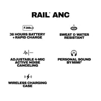Bezdrôtové slúchadlá Skullcandy Rail ANC s potlačením hluku, 27-hodinovou výdržou batérie, mikrofónom, kompatibilné s iPhone a Android - farba Bone 9
