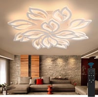 Sky angle LED Mennyezeti Lámpa Távirányítóval - 155W 18600LM Virág Alakú Akril Lámpatest 3000K-6000K Állítható Fényerővel Nappali és Hálószo 1