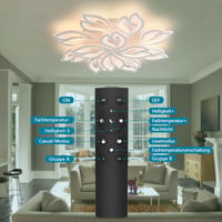 Sky angle LED Mennyezeti Lámpa Távirányítóval - 155W 18600LM Virág Alakú Akril Lámpatest 3000K-6000K Állítható Fényerővel Nappali és Hálószo 5