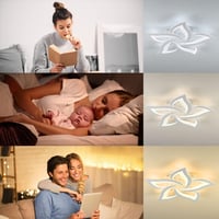 Sky angle LED Mennyezeti Lámpa, Virág Alakú, Távirányítós, Fényerőszabályozható, 5 Fejes, 63 cm, 45W, 3600 Lumen, Modern Csillár Nappaliba,  3