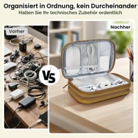 Geantă de organizare a cablurilor pentru călătorii Skycase, husă tehnică pentru cabluri și powerbank pentru accesorii electronice, galbenă 2
