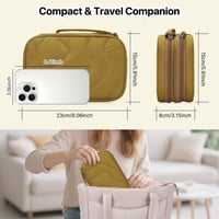 Geantă de organizare a cablurilor pentru călătorii Skycase, husă tehnică pentru cabluri și powerbank pentru accesorii electronice, galbenă 3