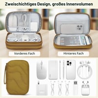 Geantă de organizare a cablurilor pentru călătorii Skycase, husă tehnică pentru cabluri și powerbank pentru accesorii electronice, galbenă 5