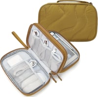 Geantă de organizare a cablurilor pentru călătorii Skycase, husă tehnică pentru cabluri și powerbank pentru accesorii electronice, galbenă 1