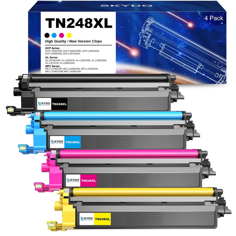 Cartuș de toner compatibil Skydo TN248XL pentru imprimanta Brother HL-L3240CDW, TN248CMYK TN248VAL, set toner aftermarket