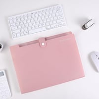 Dosar cu burduf SKYDUE A4, 8 compartimente, extensibil, cu etichete, organizator portabil de documente pentru acasă, birou, școală și călătorii, roz 4
