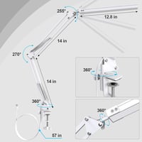 SKYLEO Asztali Lámpa Dimmer Funkcióval - Klippes és Talapzatos LED Asztali Lámpa Szemmentes Védelemmel 3