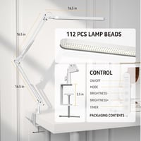 SKYLEO LED Asztali Lámpa Csiptetős 1300 Lm 5 Szín 11 Fényerő Szint Időzítő Fehér 3