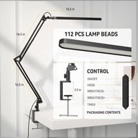 SKYLEO LED Asztali Lámpa Csiptetős 1300 Lm 5 Szín 11 Fényerő Fekete 3