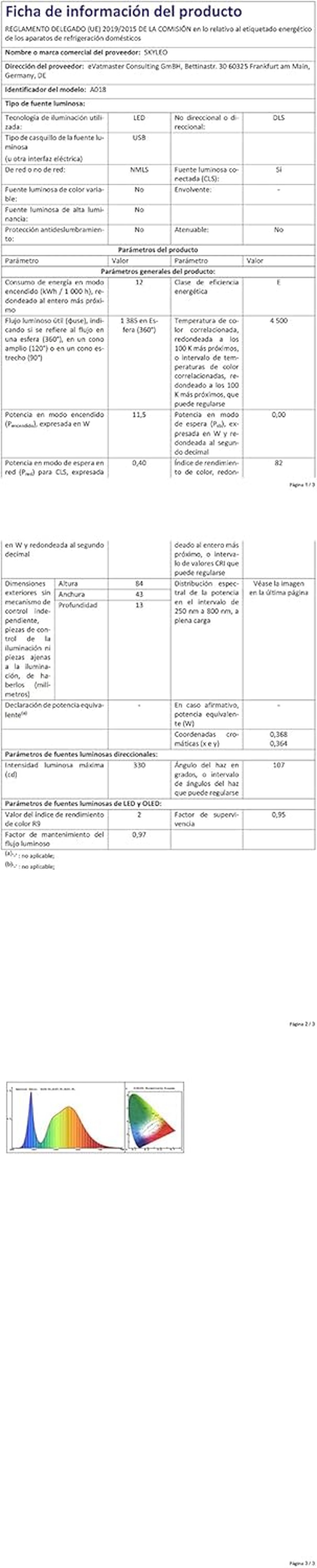 SKYLEO LED Asztali Lámpa Csiptetős 1300 Lm 5 Szín 11 Fényerő Fekete