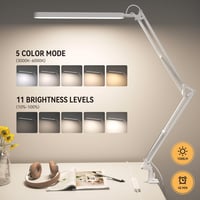 SKYLEO LED Asztali Lámpa Csiptetős 1300 Lm 5 Szín 11 Fényerő Szint Időzítő Fehér 2