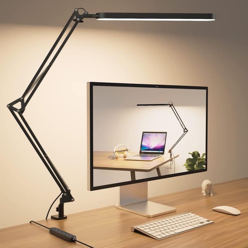 SKYLEO LED Asztali Lámpa Csiptetős 1300 Lm 5 Szín 11 Fényerő Fekete