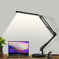 SKYLEO LED asztali lámpa klippel és talppal, 3 fénymód, 10 fokozat, USB port, fekete 1