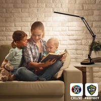SKYLEO LED asztali lámpa klippel és talppal, 3 fénymód, 10 fokozat, USB port, fekete 3