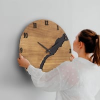 SkyNature Vintage Fa Falióra - 47 cm Nagy Méretű, Zajtalan Működésű, Arab Számlapos, Rusztikus Dekoráció Nappaliba, Konyhába, Irodába 7