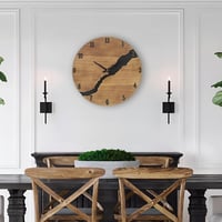 SkyNature Vintage Fa Falióra - 47 cm Nagy Méretű, Zajtalan Működésű, Arab Számlapos, Rusztikus Dekoráció Nappaliba, Konyhába, Irodába 5