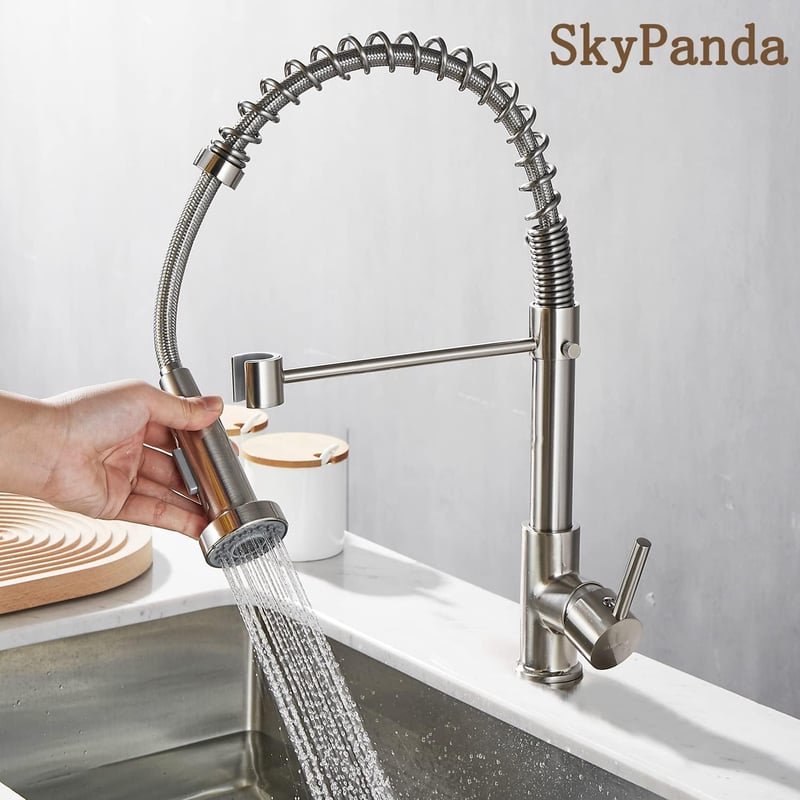 SkyPanda Konyhai Csaptelep 360° Forgatható Magasív Zuhanyfunkció Ezüst