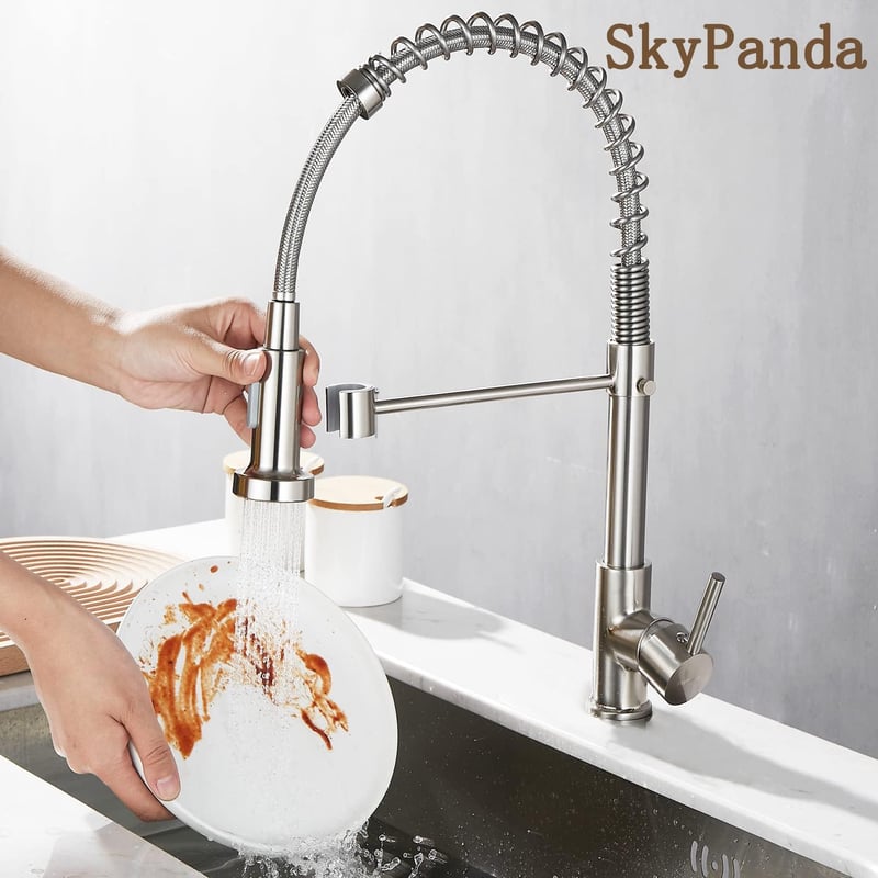SkyPanda Konyhai Csaptelep 360° Forgatható Magasív Zuhanyfunkció Ezüst