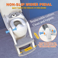 SKYROKU Reductor WC pentru copii 2 în 1, pliabil, antiderapant, extra lat, cu protecție împotriva stropirii și treaptă îngroșată, ideal și pentru olitță 6