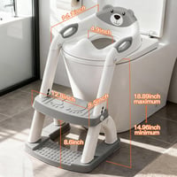 SKYROKU Reductor WC pentru copii 2 în 1, pliabil, antiderapant, extra lat, cu protecție împotriva stropirii și treaptă îngroșată, ideal și pentru olitță 3