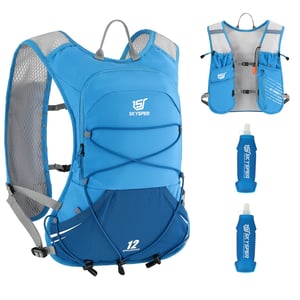 Bežecká vesta SKYSPER 12L s hydratačným vakom a 2 mäkkými fľašami s objemom 500 ml, na trailový beh, turistiku a maratón, pre mužov aj ženy