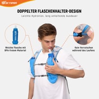 Bežecká vesta SKYSPER 12L s hydratačným vakom a 2 mäkkými fľašami s objemom 500 ml, na trailový beh, turistiku a maratón, pre mužov aj ženy 3