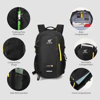 SKYSPER 20L Ľahký turistický batoh s priedušným 3D Air Mesh polstrovaním chrbta, trekingový batoh pre mužov a ženy, čierny 5