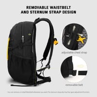 SKYSPER 20L Ľahký turistický batoh s priedušným 3D Air Mesh polstrovaním chrbta, trekingový batoh pre mužov a ženy, čierny 4