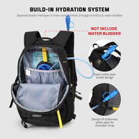 SKYSPER 20L Ľahký turistický batoh s priedušným 3D Air Mesh polstrovaním chrbta, trekingový batoh pre mužov a ženy, čierny 7