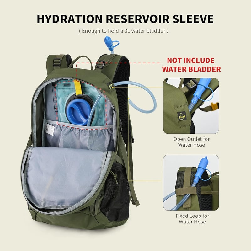 SKYSPER Bogda 35L Túra Hátizsák Hátszellőzéssel és Hidratációs Rendszerrel, Trekking Táska Lélegző 3D Mesh Anyagból