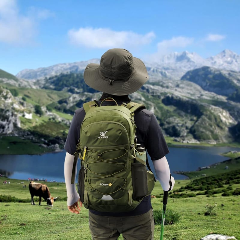 SKYSPER Bogda 35L Túra Hátizsák Hátszellőzéssel és Hidratációs Rendszerrel, Trekking Táska Lélegző 3D Mesh Anyagból