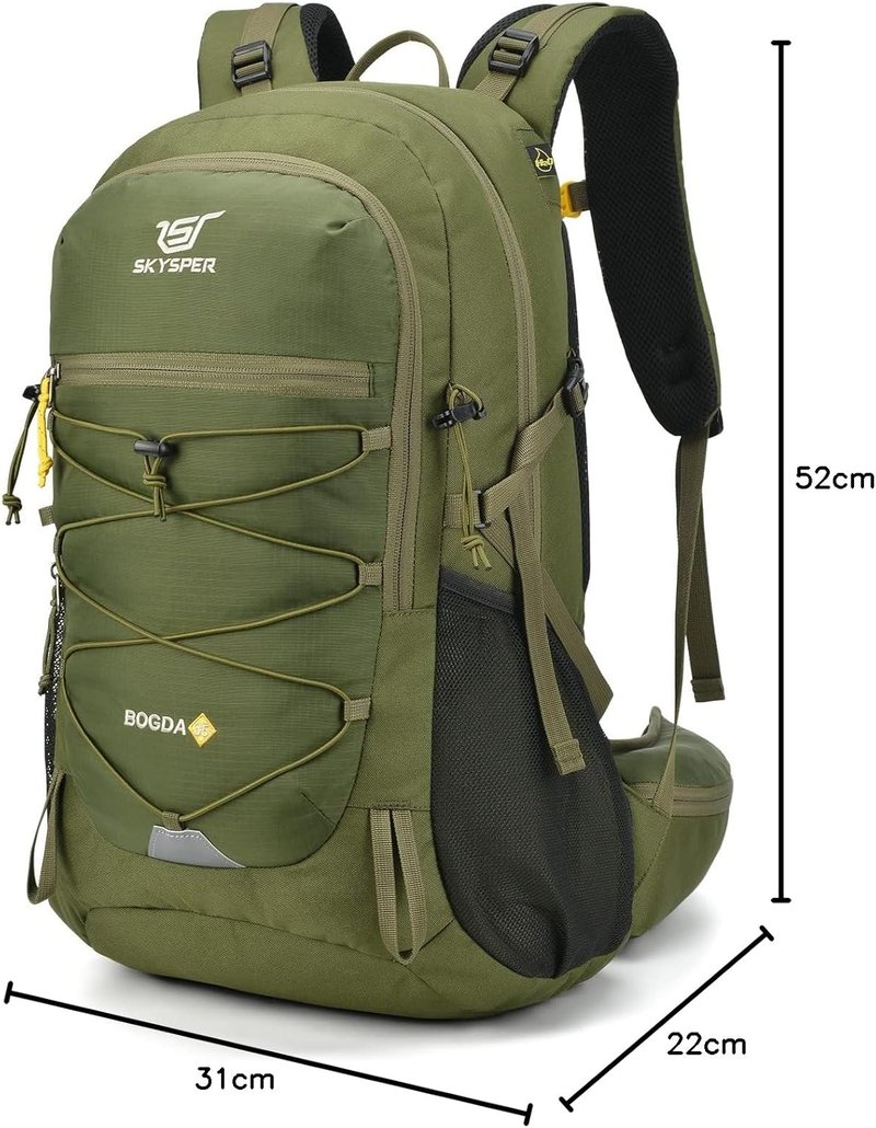 SKYSPER Bogda 35L Túra Hátizsák Hátszellőzéssel és Hidratációs Rendszerrel, Trekking Táska Lélegző 3D Mesh Anyagból