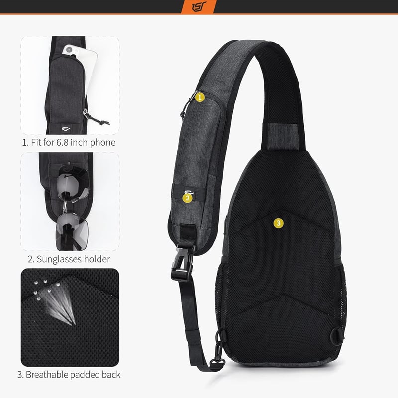 SKYSPER Könnyű Vízálló Válltáska - Kompakt Crossbody Táska Túrázáshoz, Sportoláshoz és Utazáshoz, Férfiaknak, URBAN Modell, 25x30 cm