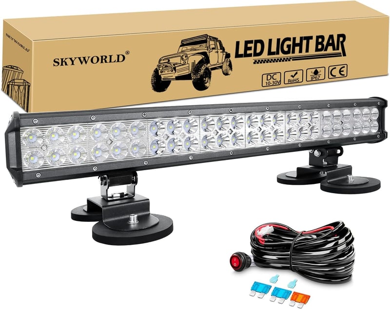SKYWORLD 144W LED Munkalámpa 58cm Offroad Terepjáró Traktor Autó 12V