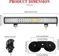 SKYWORLD 144W LED Munkalámpa 58cm Offroad Terepjáró Traktor Autó 12V 2