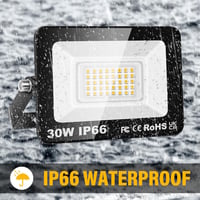 SKYWORLD 2 db 30W LED kültéri reflektor 3000 lm 3000 K melegfehér IP66 vízálló udvar garázs folyosó kert 4